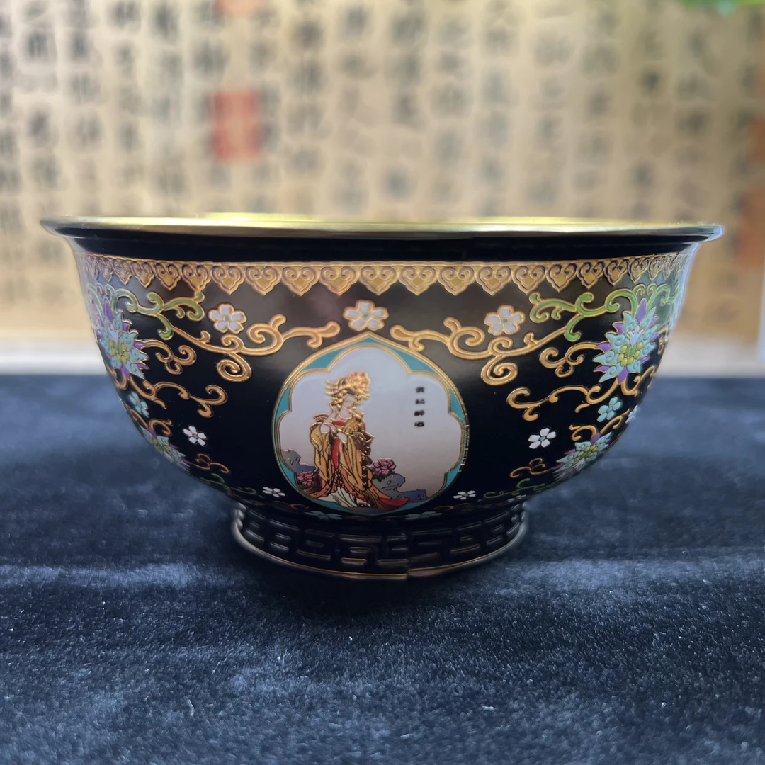 家居饰品现代工艺品DX04精美摆件当代复古摆件彩绘吉祥八宝碗