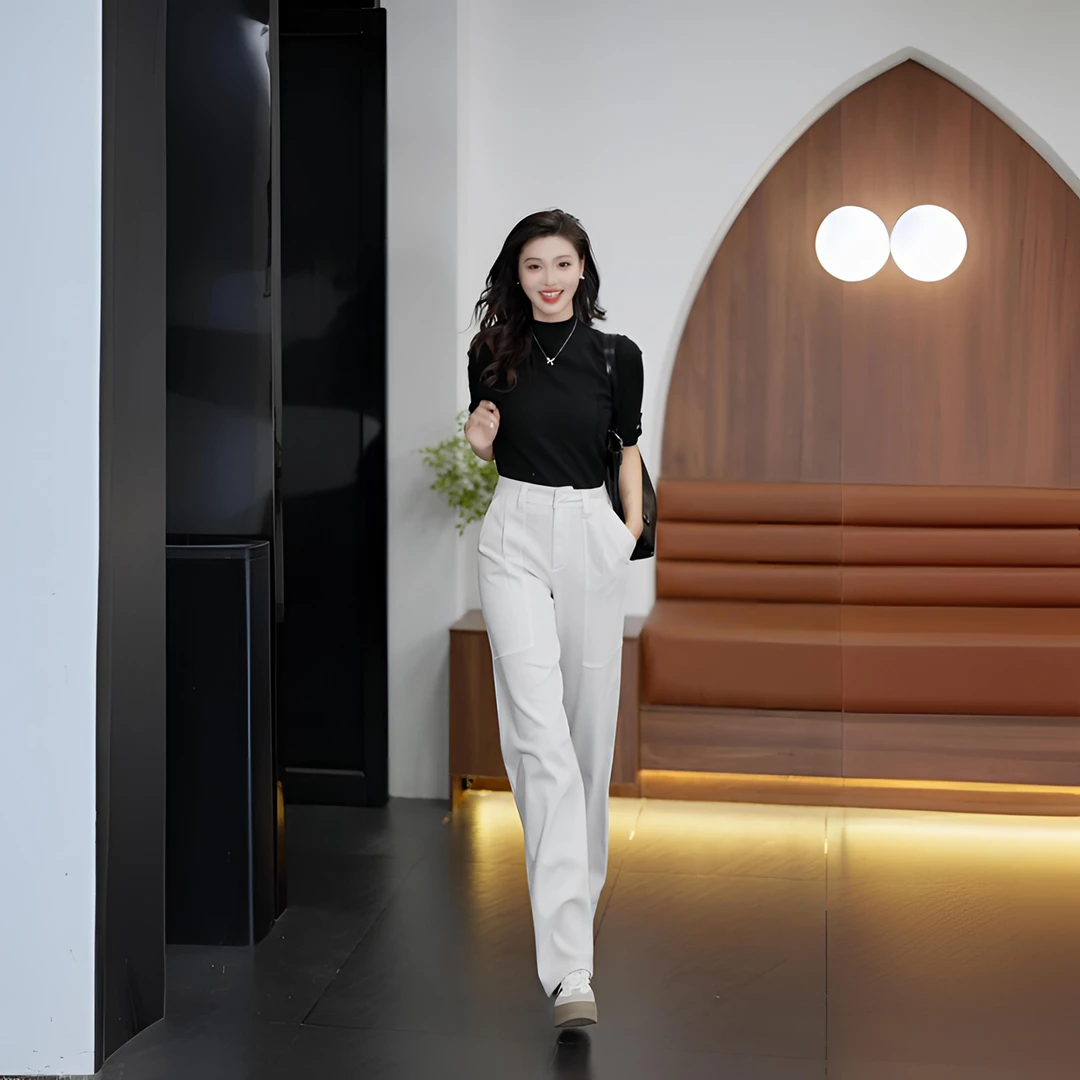 天丝牛仔裤女2025新款高腰显瘦气质百搭窄版直筒垂坠感洋气休闲装