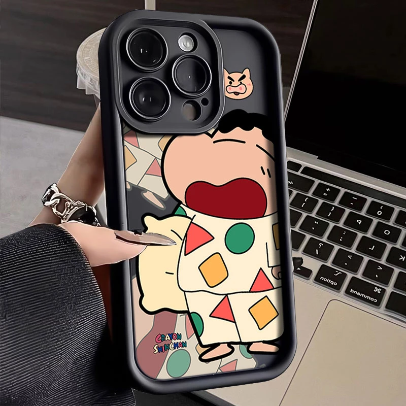 卡通蜡笔小新适用iphone16苹果手机壳15promax金刚砂1413全包1211