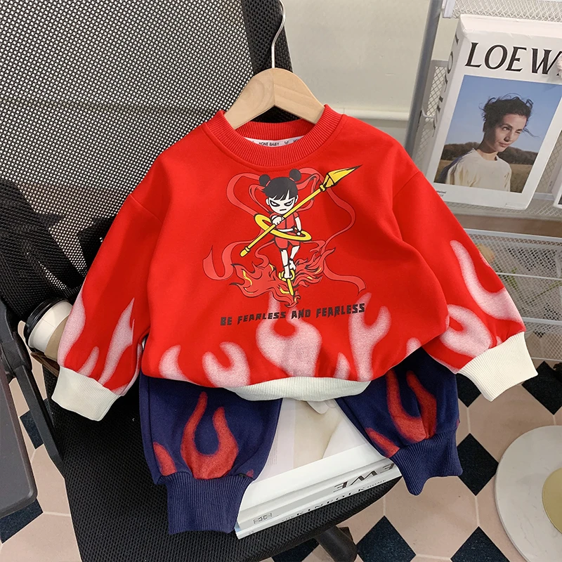 【米家原创】哪吒衣服女童套装秋装2025新款洋气儿童宝宝卫衣两件套