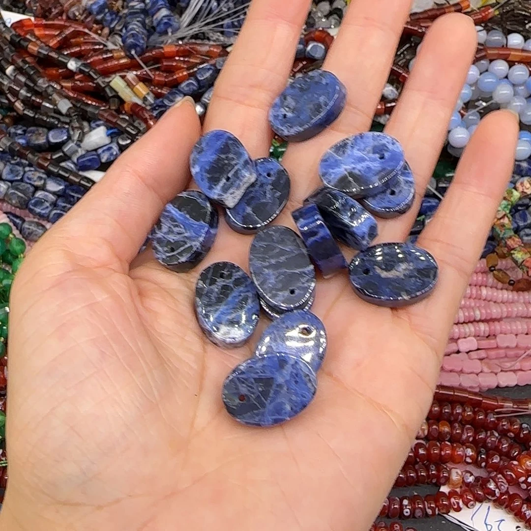 玛瑙/玉髓合金珠宝半成品蓝纹石6颗
