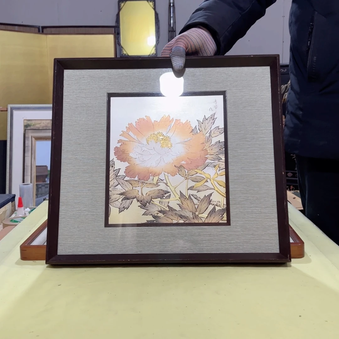 绘画中***品屏风框画茶空间设计