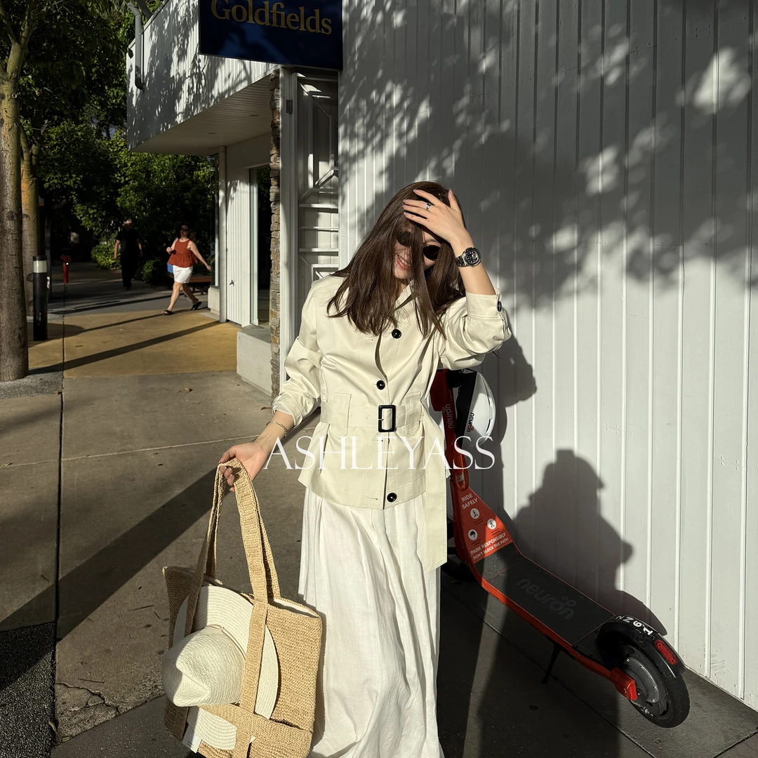 【ASHLEYASS】“威尼斯”高支高密斜纹棉衬衫小省道外套LSS250113C