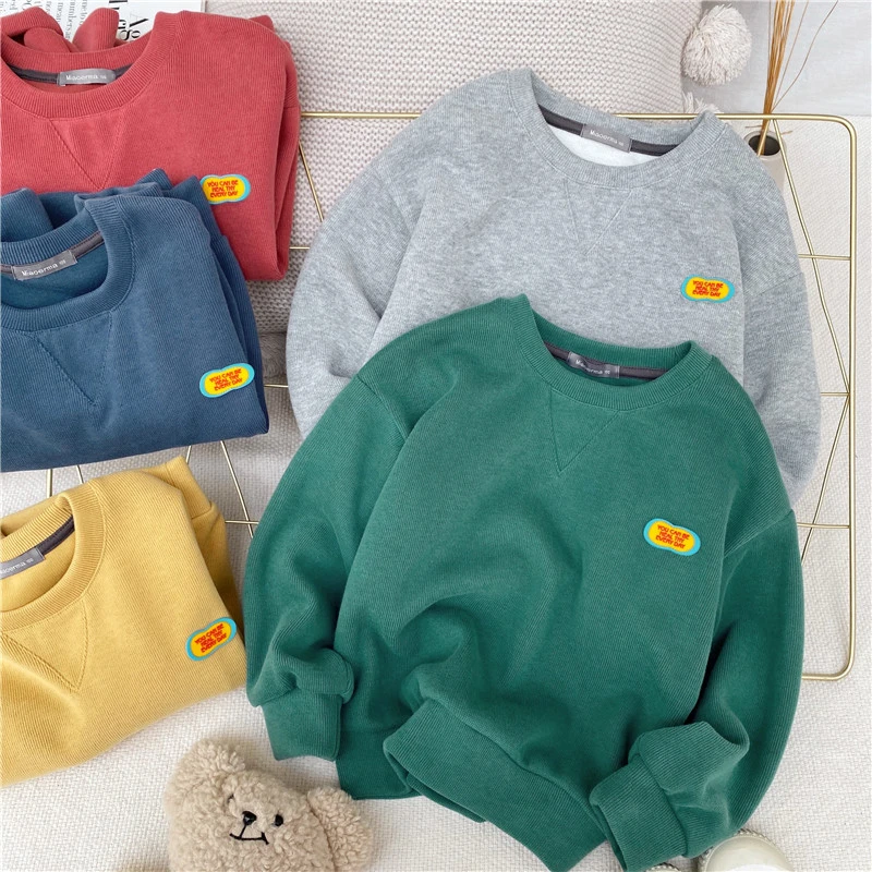 男童套头休闲卫衣2025春秋新款儿童宽松圆领长袖打底衫宝宝上衣