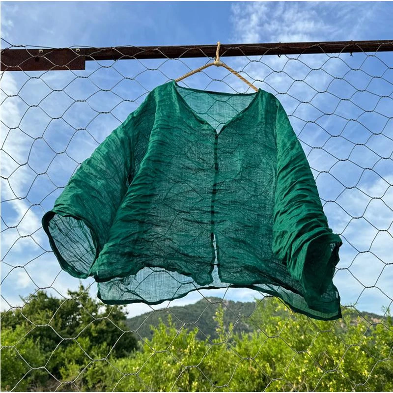 宽松100支轻薄文艺苎麻女式上衣国风新中式衬衣夏季复古苎麻上衣