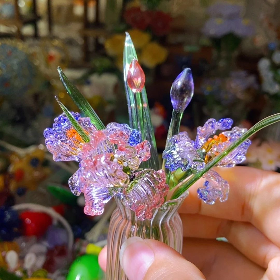 琉璃手工艺品鸢尾花