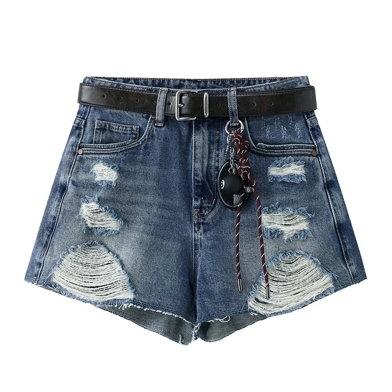 【H038】2025夏季新品设计师款耳机盒挂坠牛仔短裤