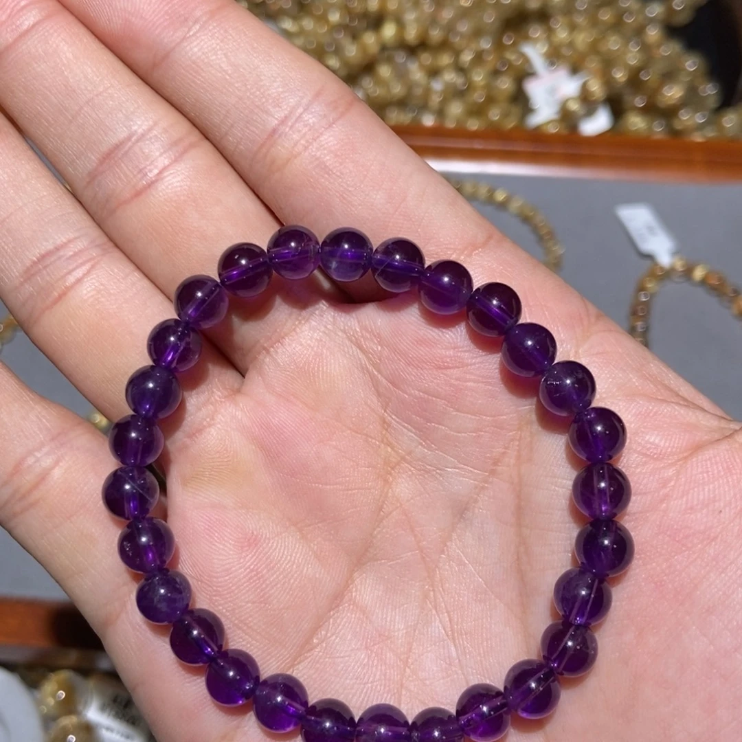 未镶嵌手链水晶紫水晶7m