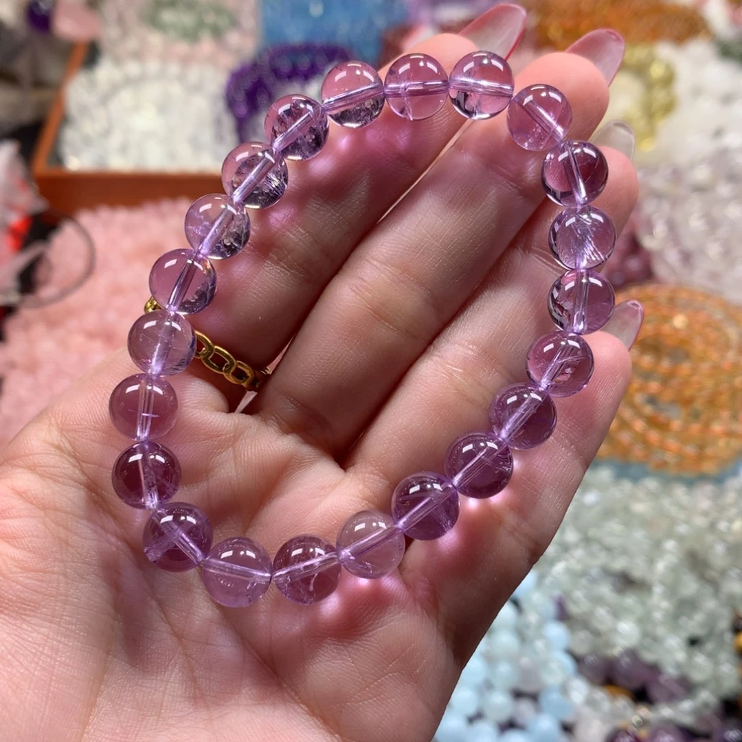 水晶手链未镶嵌巴西紫水晶卡8.5+