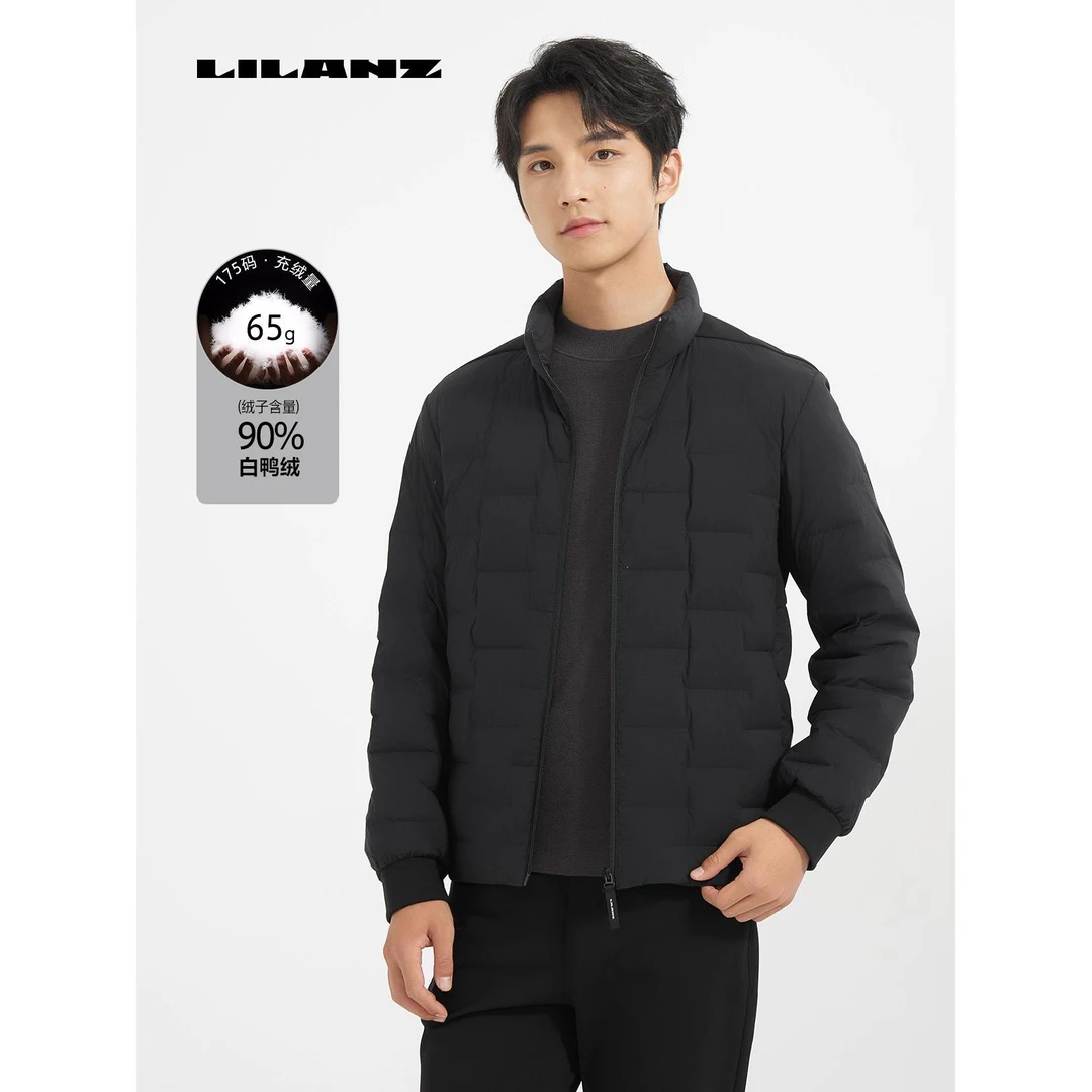Lilanz/利郎拒水羽绒轻薄羽绒短款-黑色 24DBR0071Y