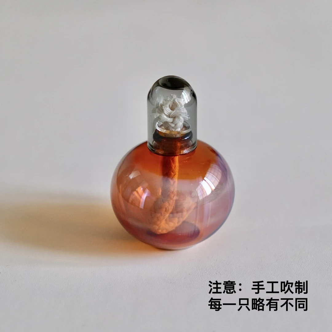 【云长】小油灯 琥珀色 高约8.6cm宽约6cm