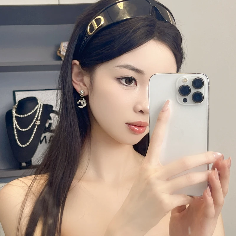 铜合金锆石耳饰 气质百搭 吊坠耳钉 C 1212