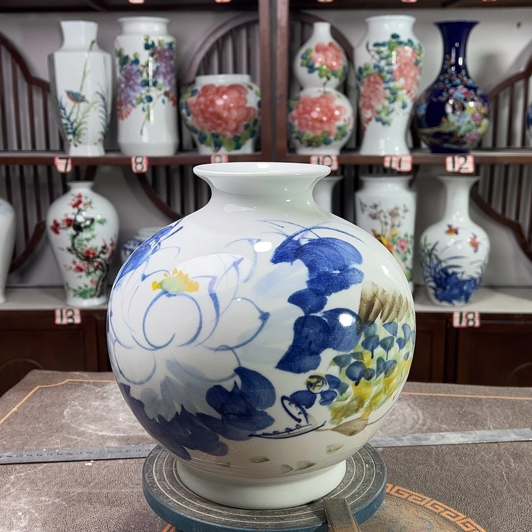 摆件陶景德镇陶瓷石荷为