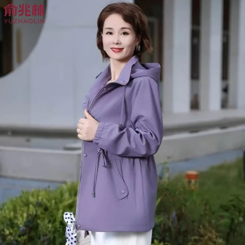 俞兆林中年妈妈春秋装风衣外套中长款2025新款中老年女装秋季上衣