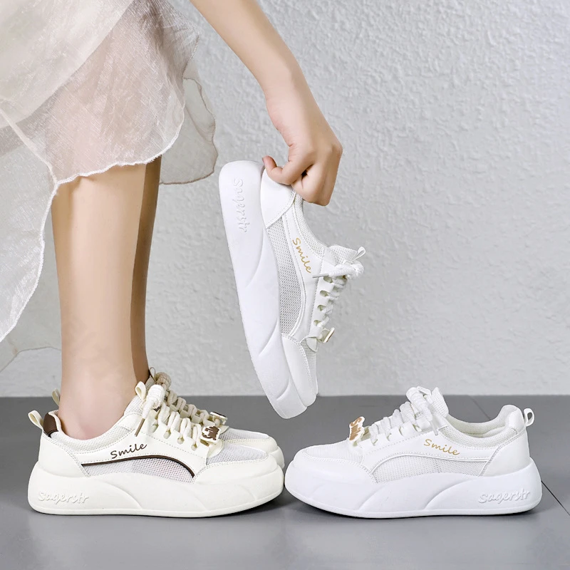 运动鞋2025新款鞋子小板鞋百搭休闲女鞋厚底A08X女春季百搭小白鞋