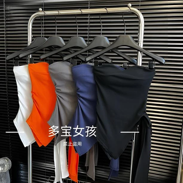 【多宝】夏季新款通勤美式辣妹不规则绑带抹胸女清冷系禅意衣服女
