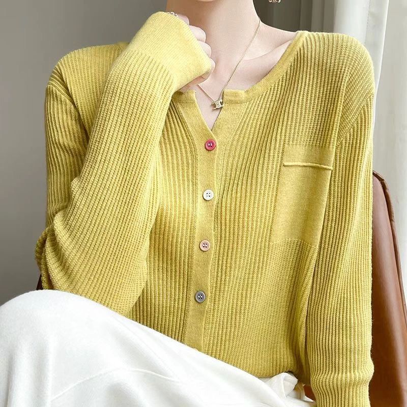 半开领时尚显瘦羊毛混纺针织套头早秋打底衫女气质百搭新款上衣