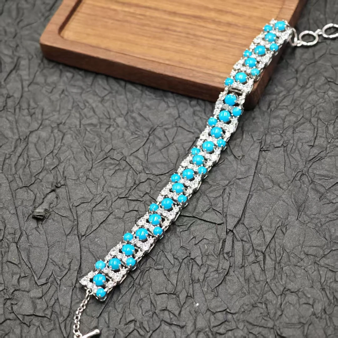 S925银绿松石手链气质百搭简约