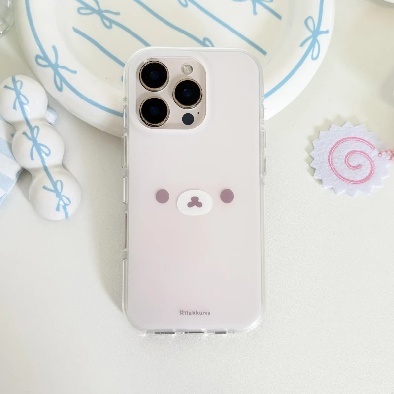 奥菲顿可爱轻松熊适用iPhone171615大孔手机壳华为vivo小米14oppo