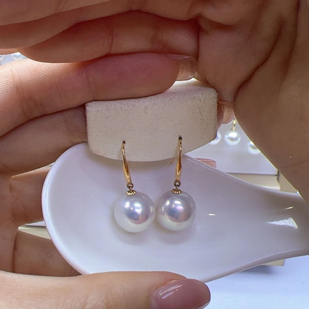 淡水珍珠耳饰18K金镶嵌