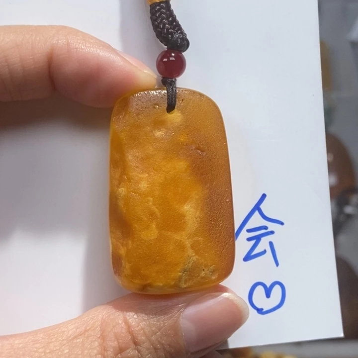 定制琥珀未镶嵌琥珀蜜蜡吊坠项链
