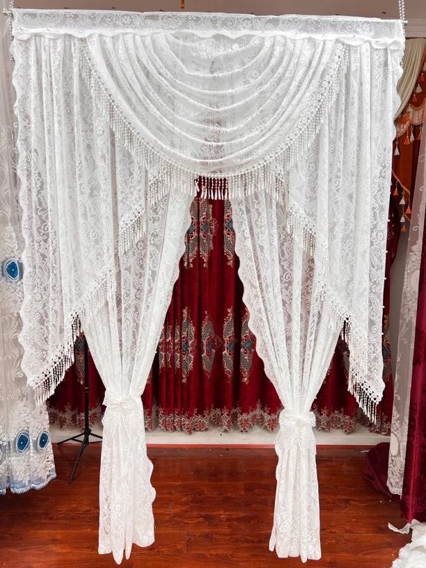 梦想窗帘-【新款法式风格波浪设计网纱门窗帘】