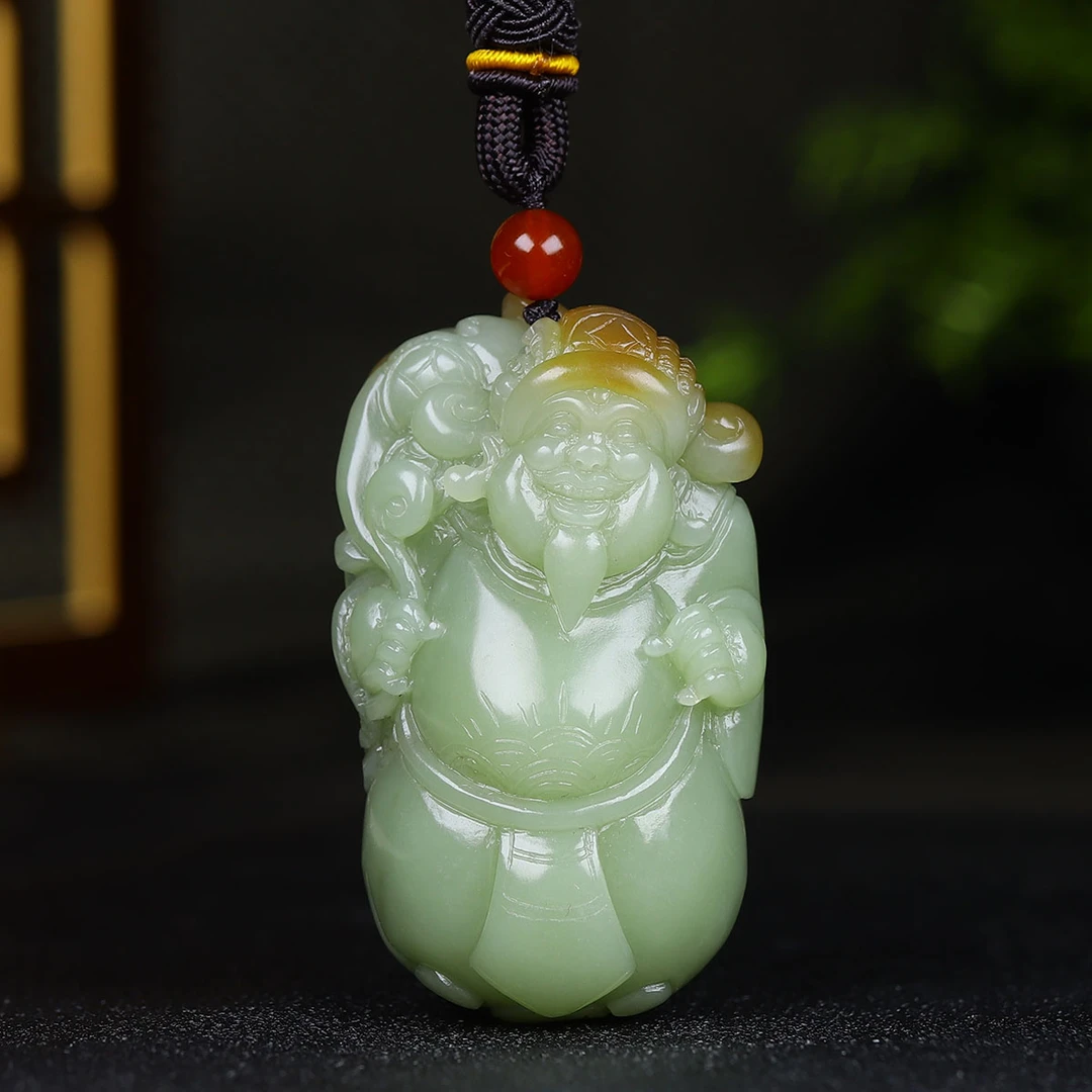 1225101和田玉财神手把件