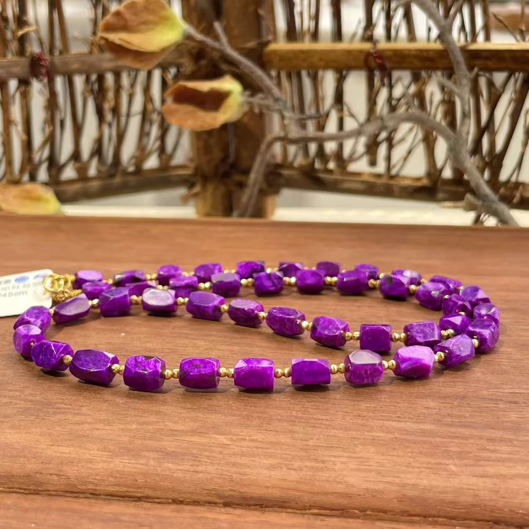 舒俱来高阶火焰红丝绒钻切项链/18k/45cm/约4.5mm/AZB6227（栖竹）