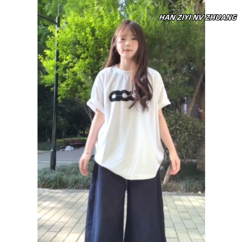 美式复古小众潮牌纯棉短袖t恤女夏季新款宽松慵懒休闲半袖上衣服