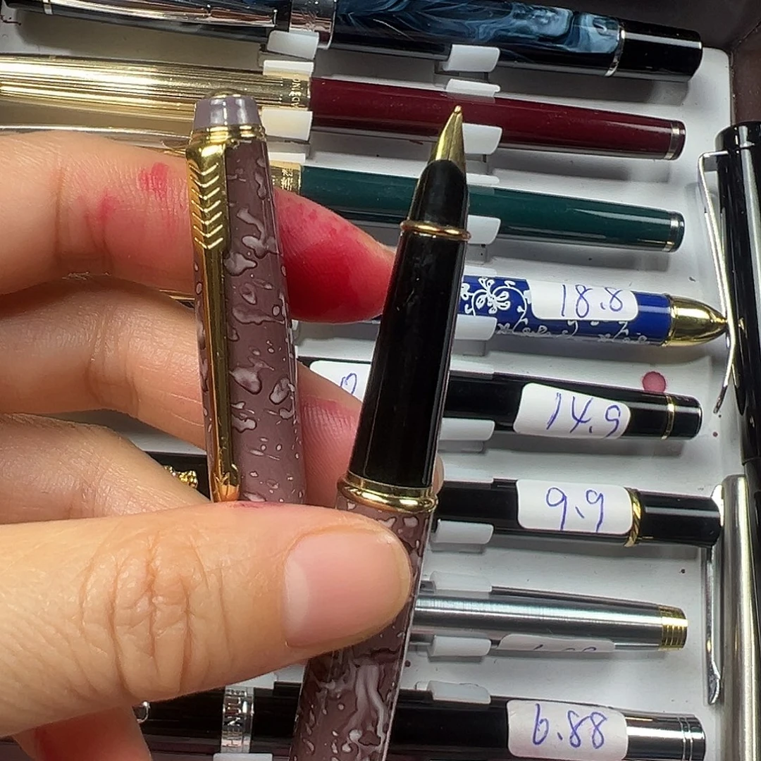 便携式156紫色全铜半明尖笔帽内圈裂口瑕疵笔帽松