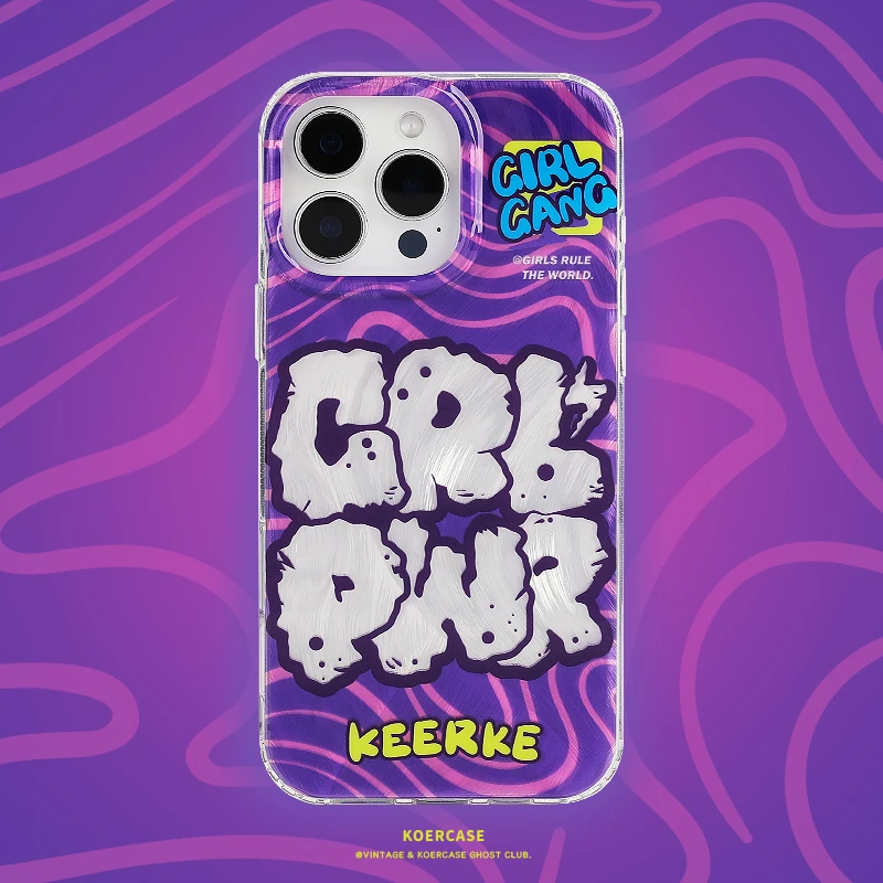 专属女人帮英文字母手机壳电镀银美式涂鸦创意小众适用苹果iPhone