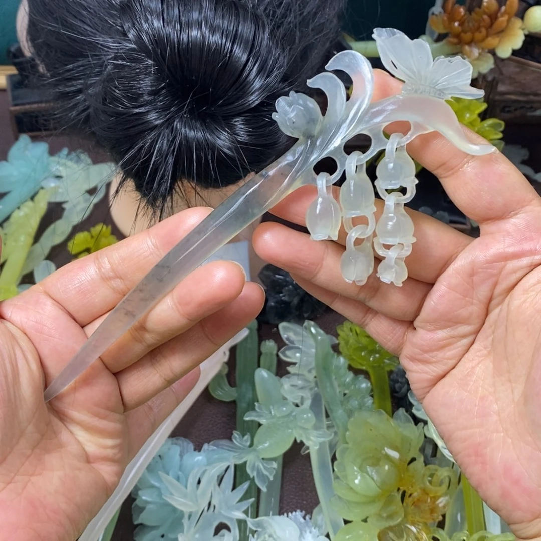 蛇纹石玉未镶嵌发饰
