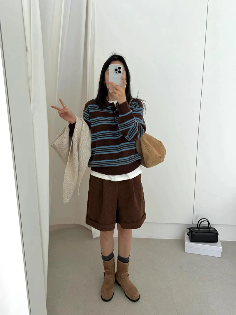 58199   韩系简约百搭条纹毛衣