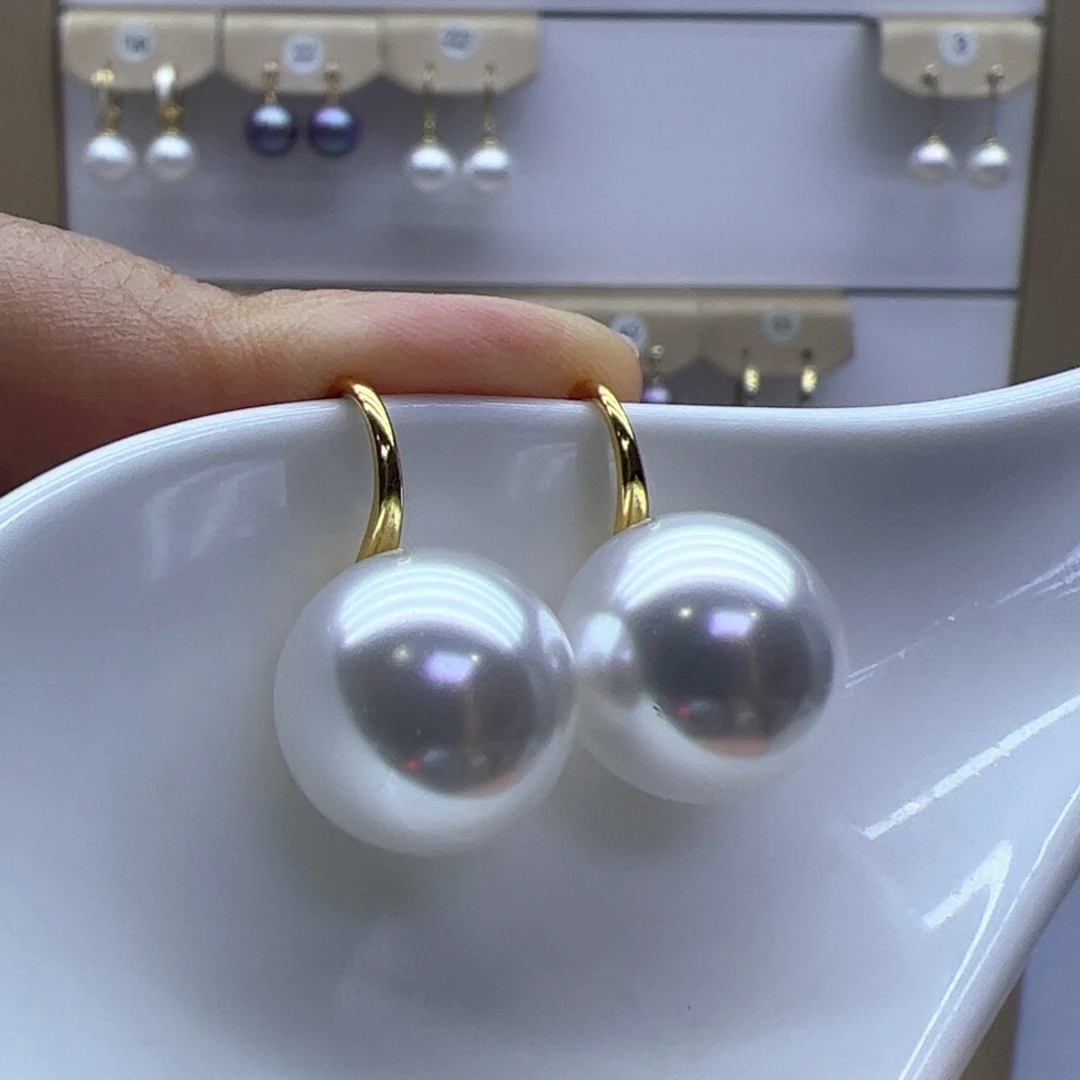 银S925镶嵌淡水珍珠耳饰