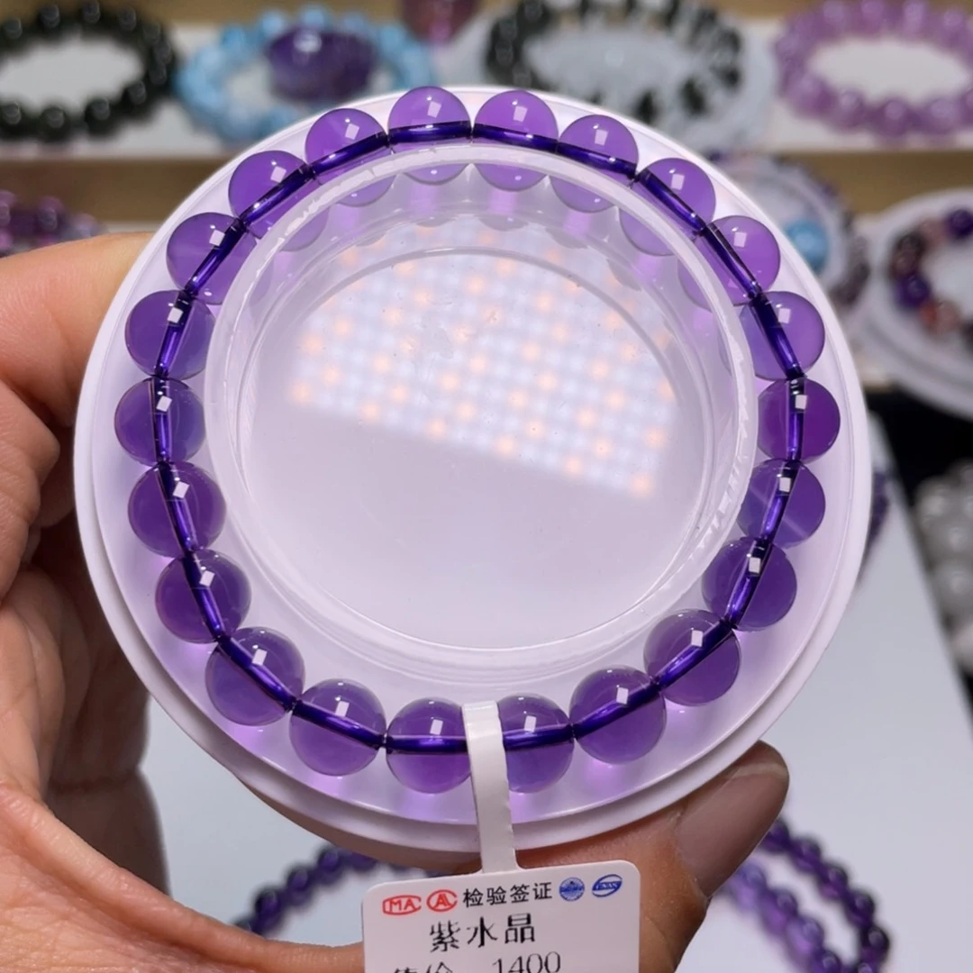 水晶手链未镶嵌用****6巴西紫水晶8+m