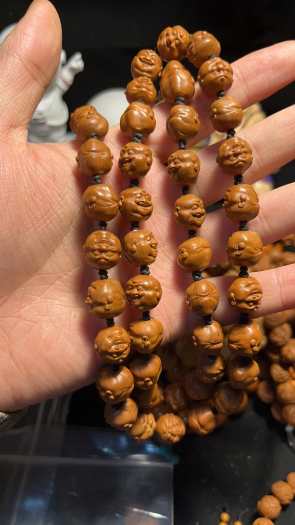 龙纹桃核橄榄核把玩精工开心文玩橄榄核核雕手工雕刻小人脖挂