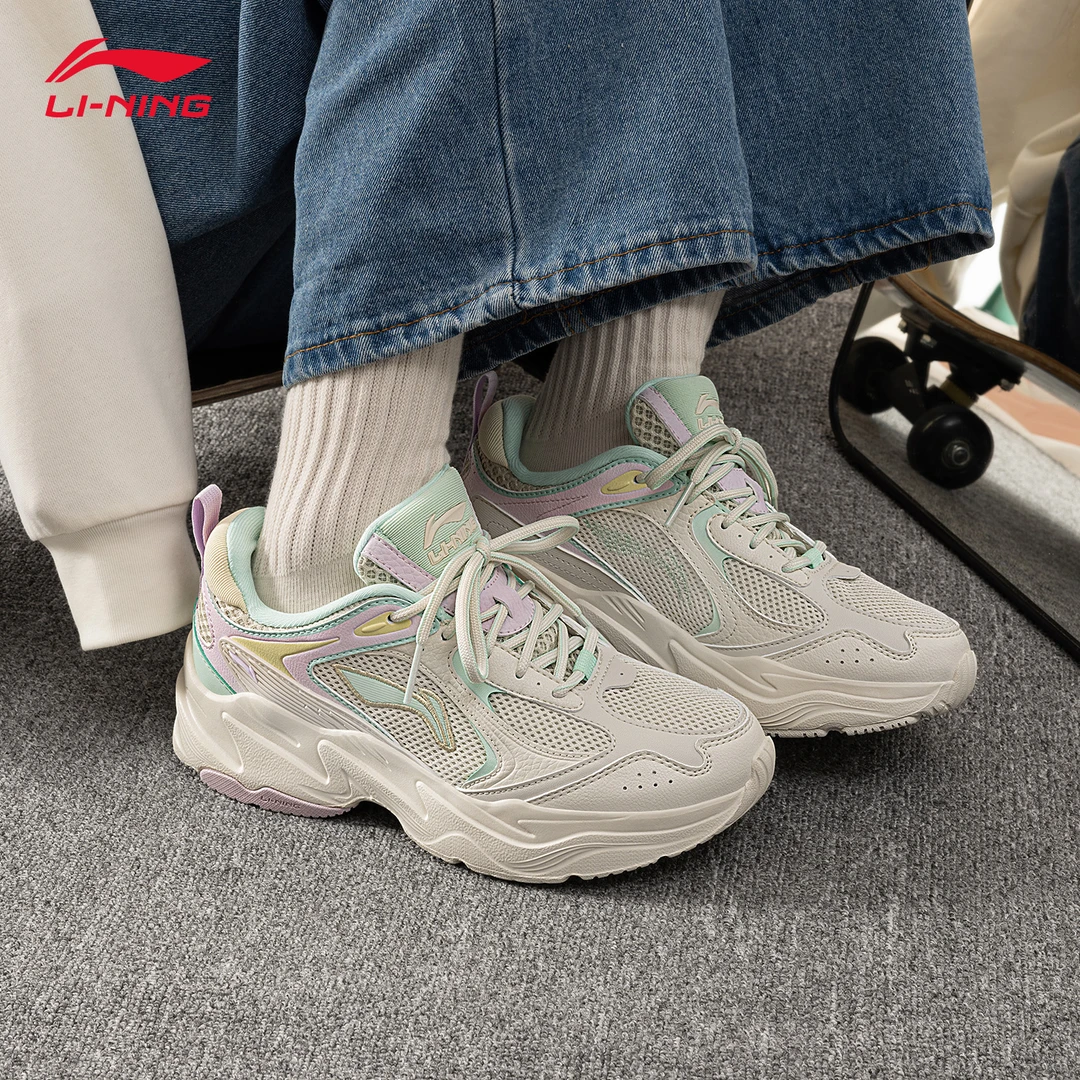 李宁女鞋老爹鞋2025新款ins潮鞋百搭厚底增高跑步运动鞋休闲鞋子