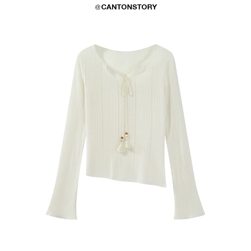 羊城故事【清仓！】羊城故事纯欲杏色防晒罩衫长袖t恤 Y40542268