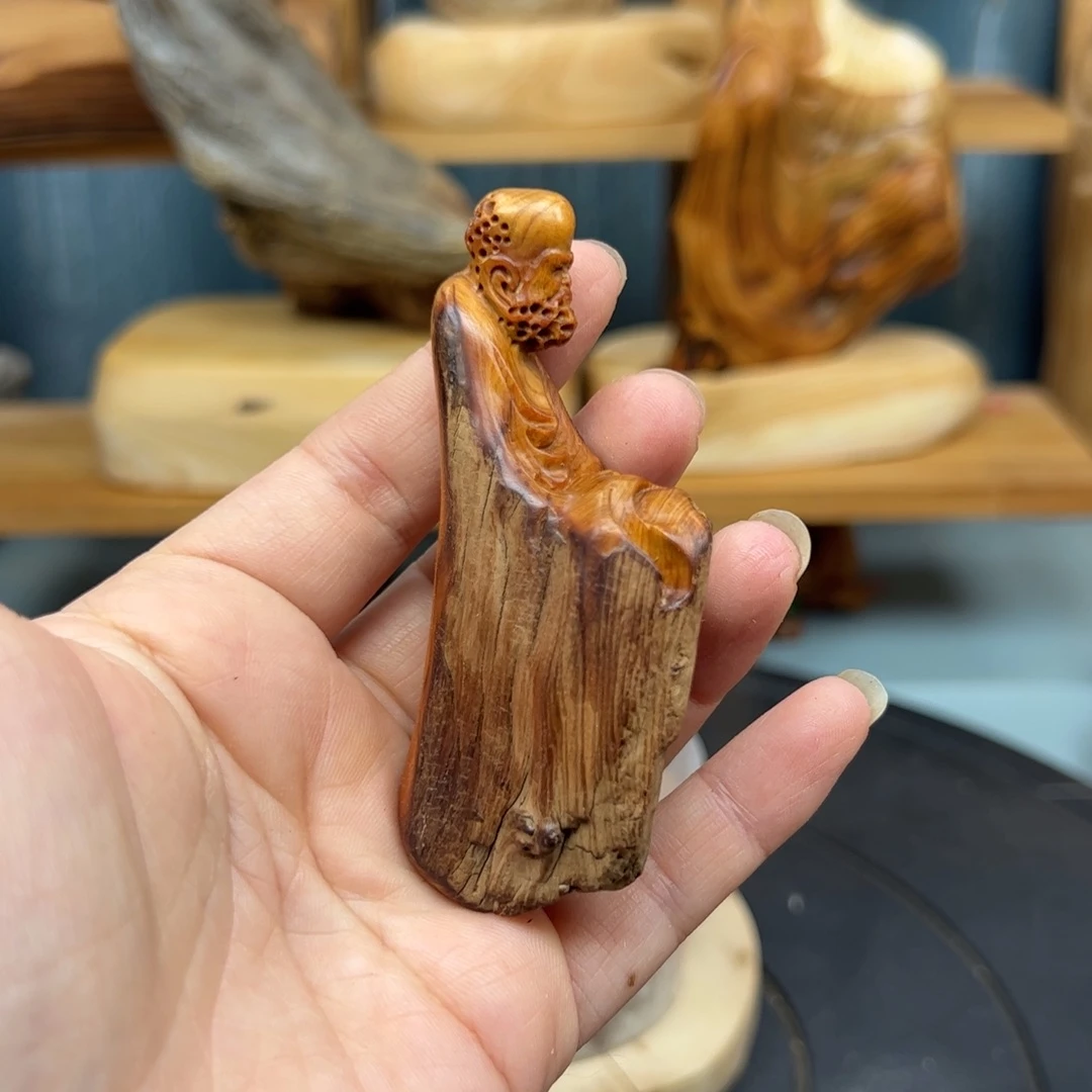 木云**杰崖柏木摆件手把件