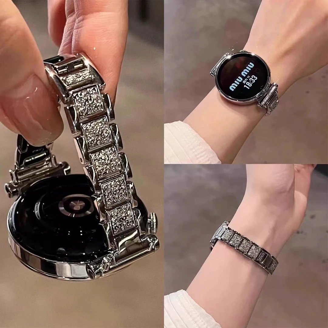适用华为GT5pro/4轻奢感细边款满天星镶碎钻表带GT3/2watch3荣耀4