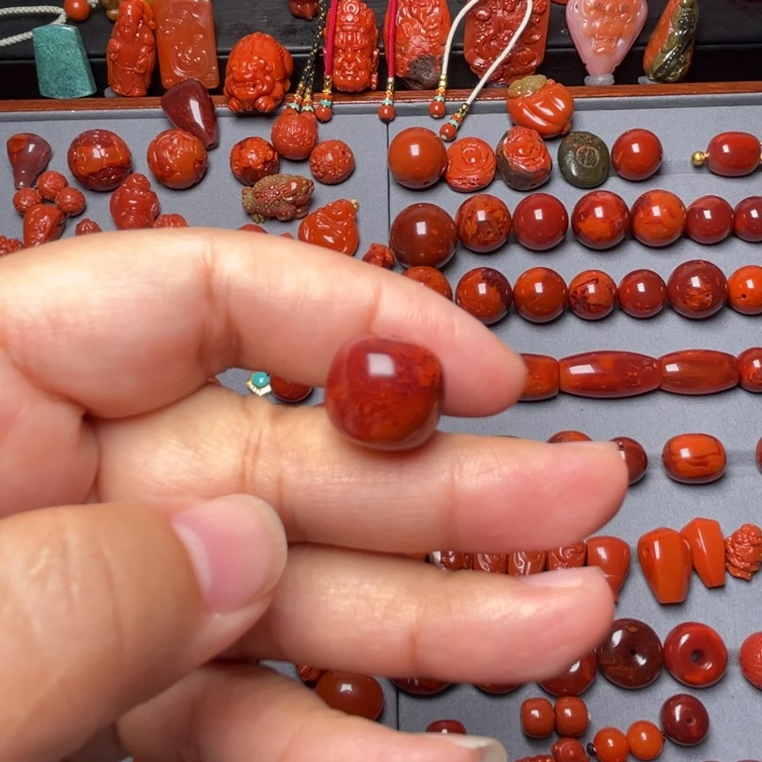 南红玛瑙配饰未镶嵌游*火焰老型14mm