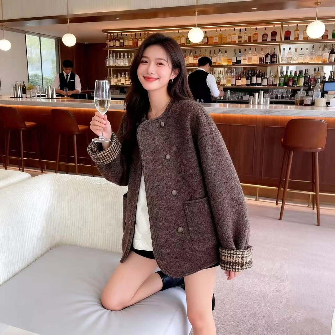 8092  M小香风女短款2025冬季新款小个子显瘦毛毛外套②