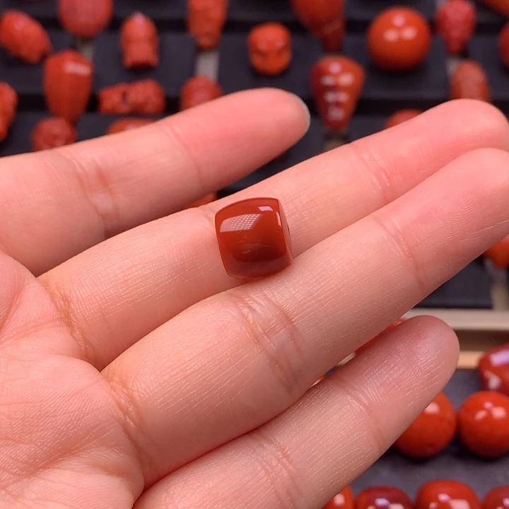 南红玛瑙未镶嵌直切单珠10.9MM