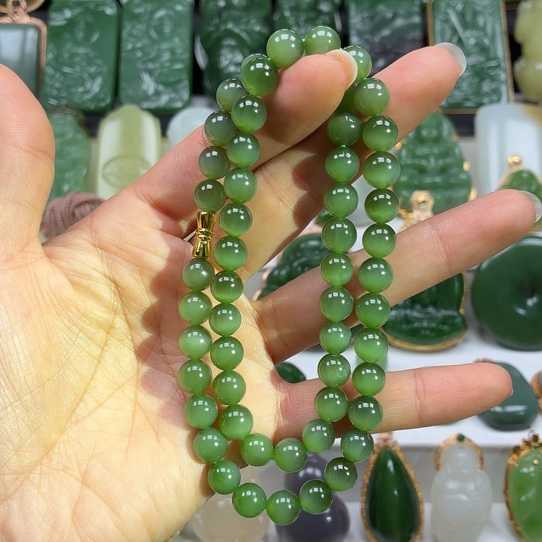 和田玉未镶嵌颈饰冰猫眼漏