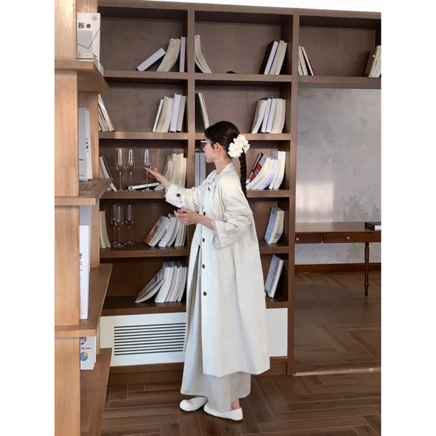 【赵小小&时光恋人】7187 韩系简约秋冬小个子英伦风高级风衣外套女