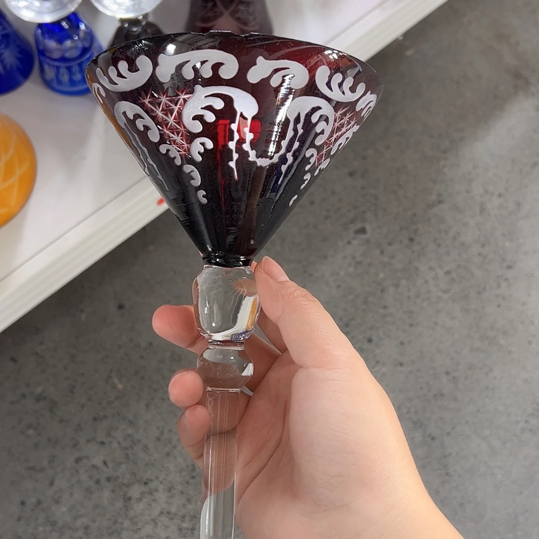 水晶玻璃高脚款微瑕一个