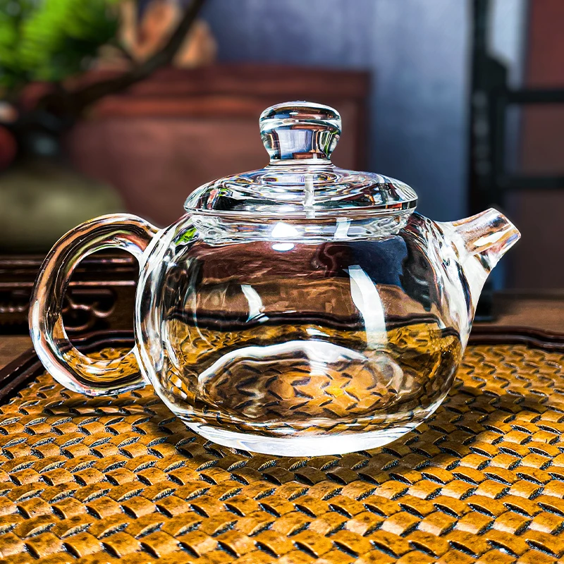 安享高端原矿水晶西施茶壶高档泡茶壶茶室茶器带把手茶室茶具器具