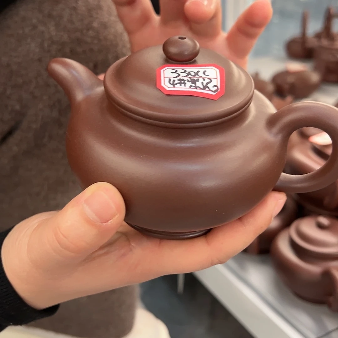 紫砂茶壶黄龙山原矿紫泥330