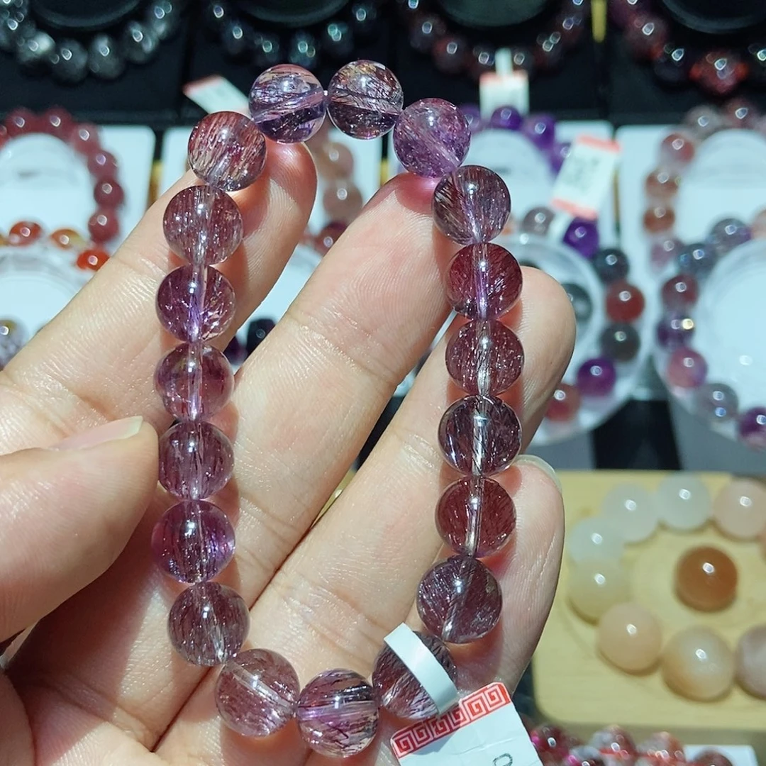未镶嵌手串水晶紫红超七10