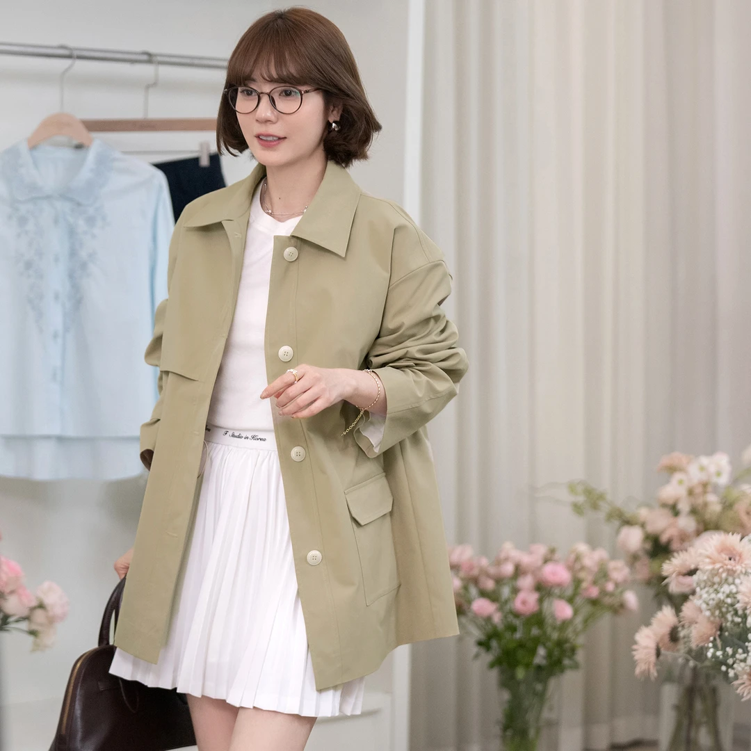 【新品】【腰线密码】FS502W002卡其色外套